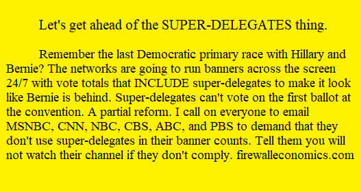 Keep Super-delegates out of the vote count banners on the MSM.