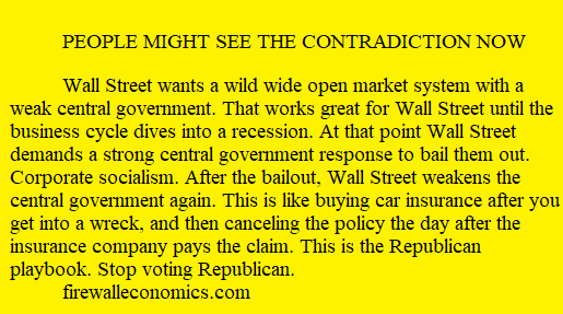 Socialism as needed for Wall Street.